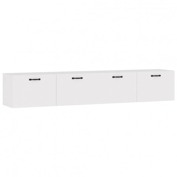 Armoires murales 2 pcs Blanc brillant 100x36,5x35 cm Bois