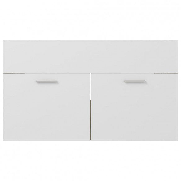 Armoire d'évier Blanc et chêne sonoma 80x38,5x46 cm Aggloméré