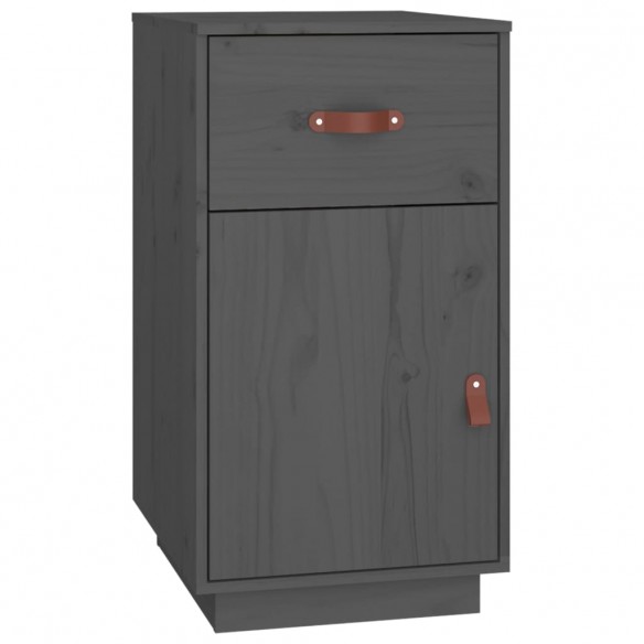 Armoire de bureau Gris 40x50x75 cm Bois massif de pin