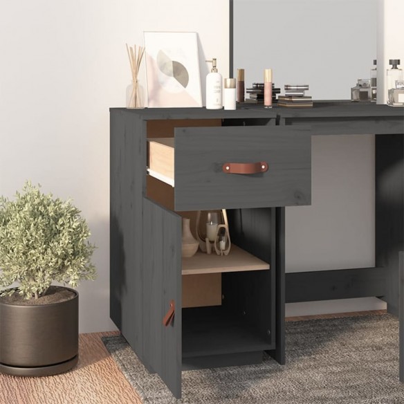 Armoire de bureau Gris 40x50x75 cm Bois massif de pin