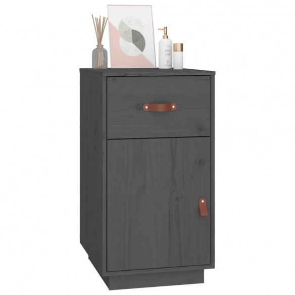 Armoire de bureau Gris 40x50x75 cm Bois massif de pin