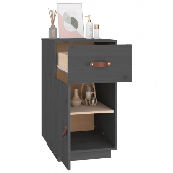 Armoire de bureau Gris 40x50x75 cm Bois massif de pin