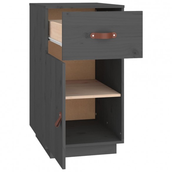 Armoire de bureau Gris 40x50x75 cm Bois massif de pin