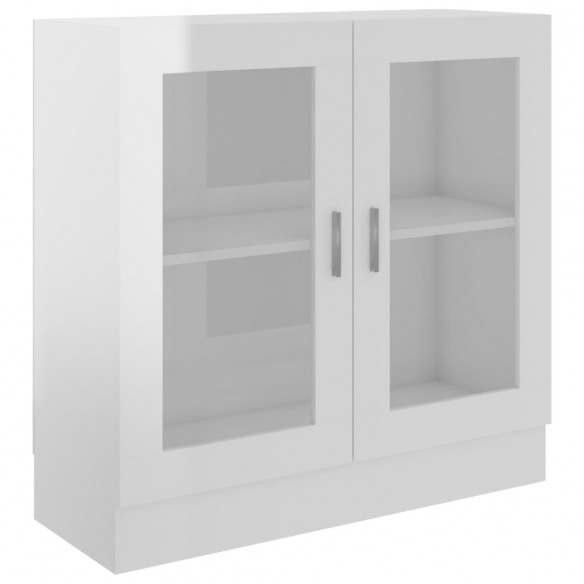 Armoire à vitrine Blanc brillant 82,5x30,5x80 cm Aggloméré