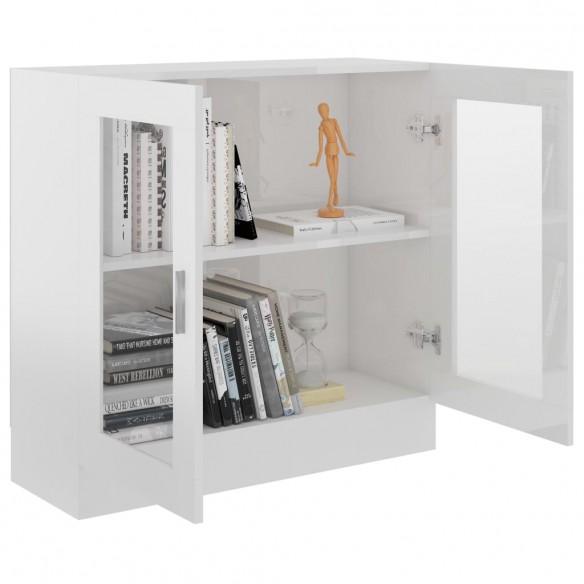 Armoire à vitrine Blanc brillant 82,5x30,5x80 cm Aggloméré