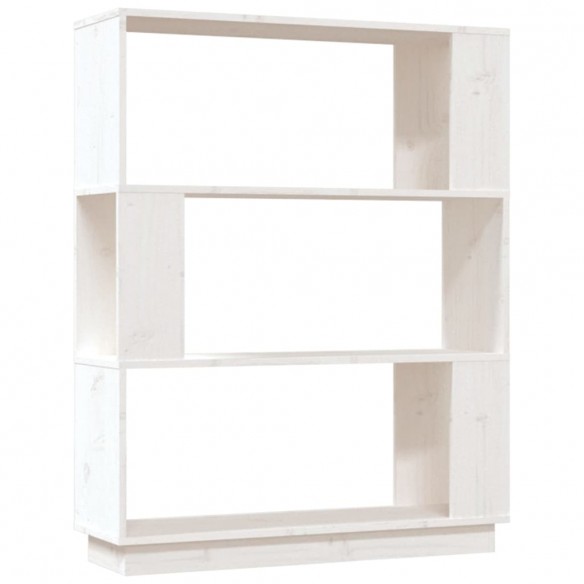 Bibliothèque/Séparateur de pièce Blanc 80x25x101 cm Pin solide