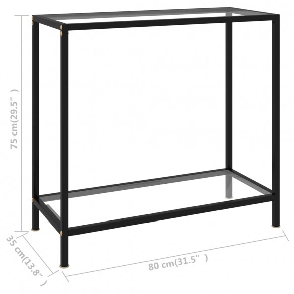 Table console Transparent 80x35x75 cm Verre trempé