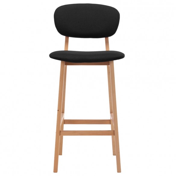 Tabourets de bar lot de 2 noir tissu