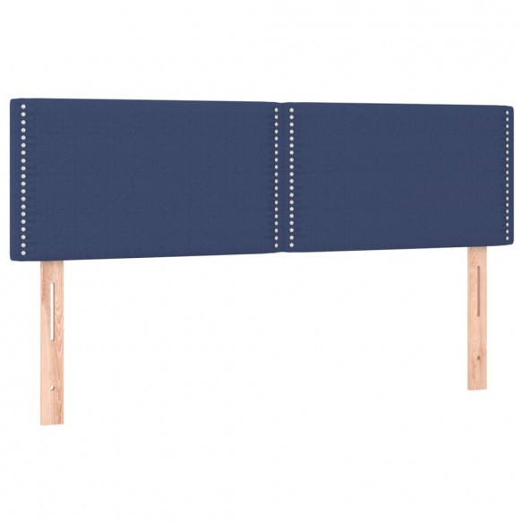 Cadre de lit avec matelas Bleu 140x190 cm Tissu