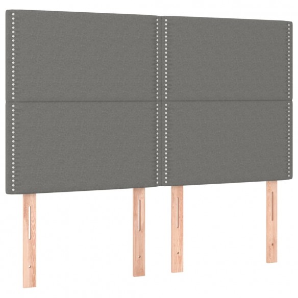 Tête de lit à LED Gris foncé 144x5x118/128 cm Tissu