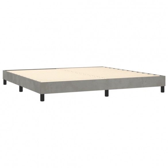 Cadre de lit avec matelas LED Gris clair 200x200 cm