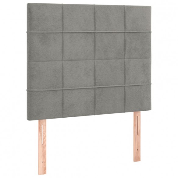 Têtes de lit 2 pcs Gris clair 100x5x78/88 cm Velours