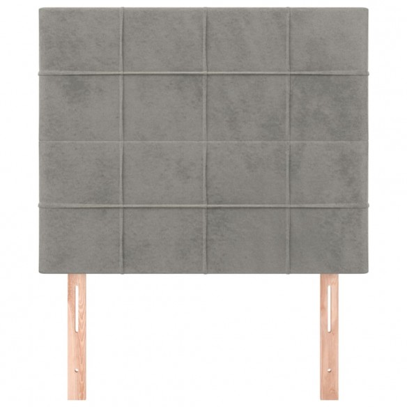 Têtes de lit 2 pcs Gris clair 100x5x78/88 cm Velours