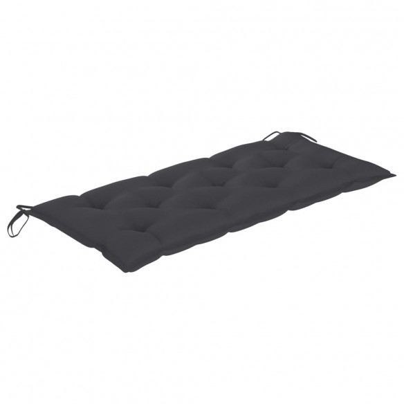 Banc de jardin et coussin anthracite 120 cm Bois de teck massif