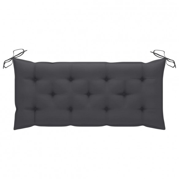 Banc de jardin et coussin anthracite 120 cm Bois de teck massif