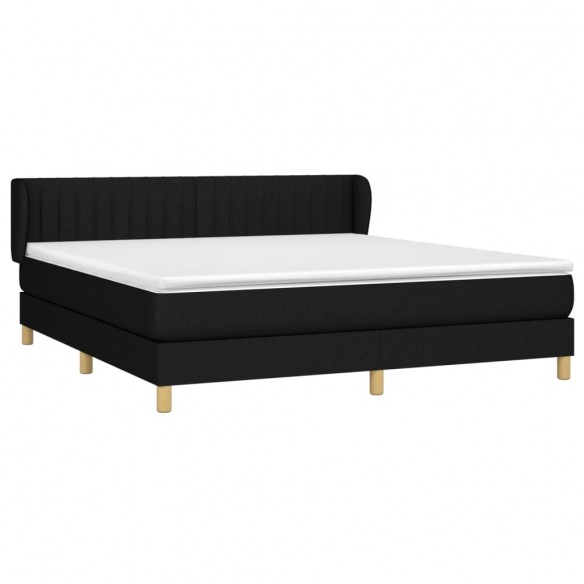 Cadre de lit avec matelas Noir 160x200 cm Tissu