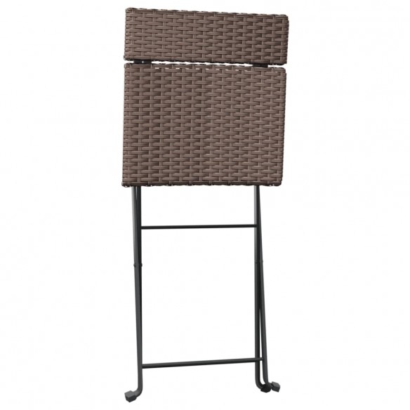 Chaises de bistrot pliantes 2pcs Marron Résine tressée et acier