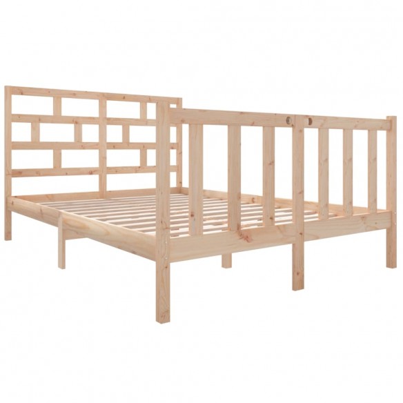 Cadre de lit bois de pin massif 120x190 cm petit double