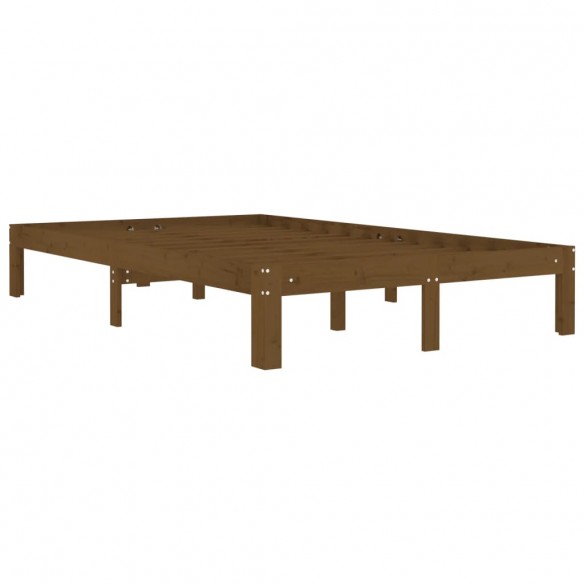 Cadre de lit Marron miel Bois de pin massif 120x200 cm