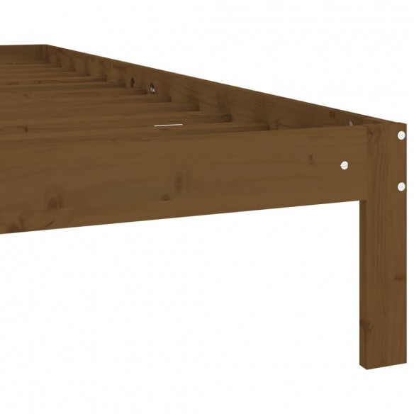 Cadre de lit Marron miel Bois de pin massif 120x200 cm