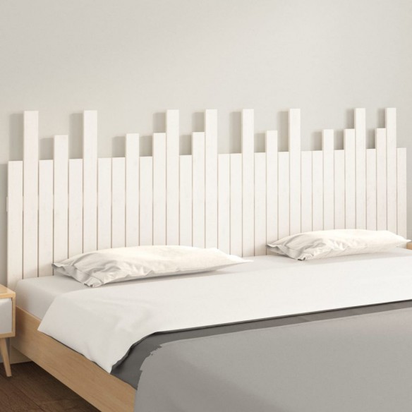 Tête de lit murale Blanc 204x3x80 cm Bois massif de pin