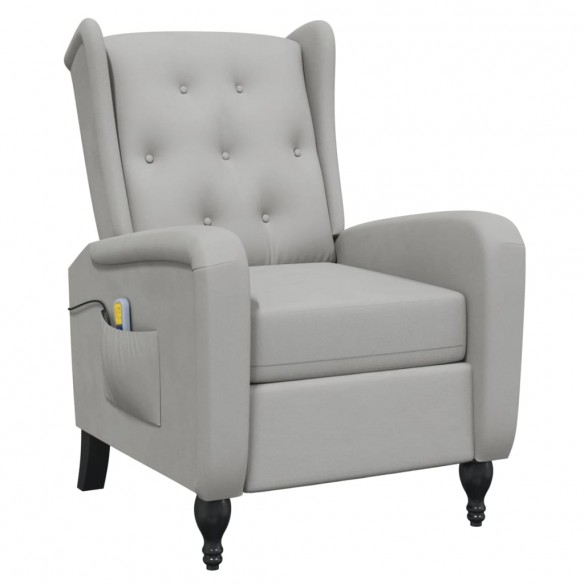 Fauteuil de massage inclinable gris clair velours