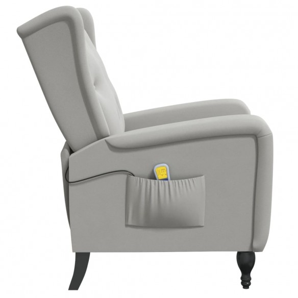 Fauteuil de massage inclinable gris clair velours