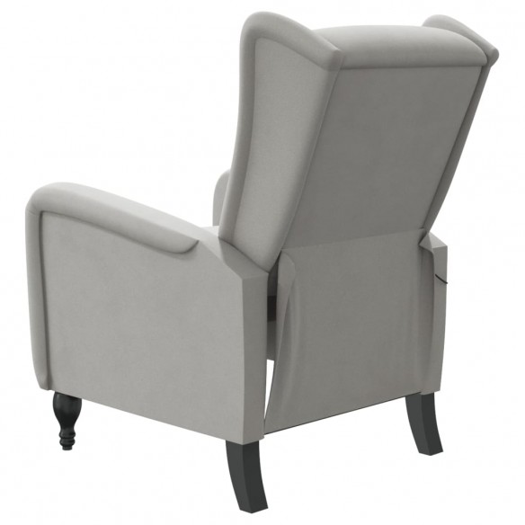 Fauteuil de massage inclinable gris clair velours