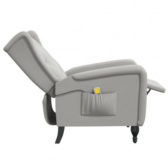 Fauteuil de massage inclinable gris clair velours