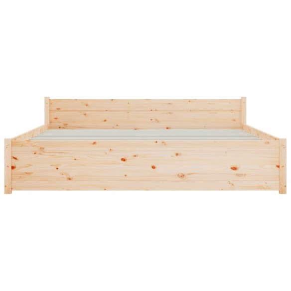 Cadre de lit Bois massif 140x190 cm