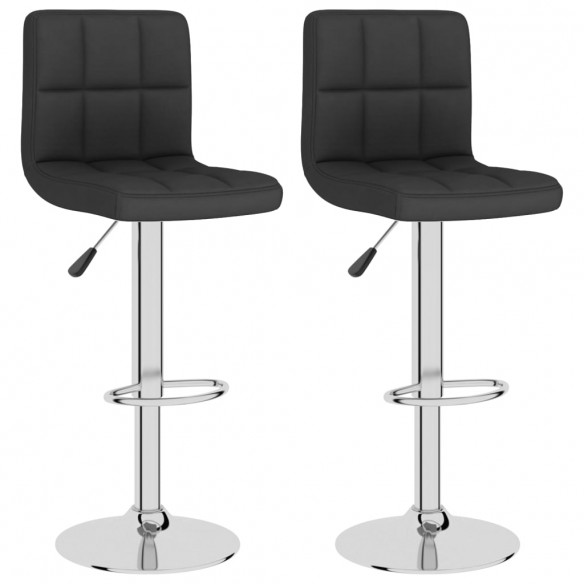 Tabourets de bar lot de 2 noir tissu