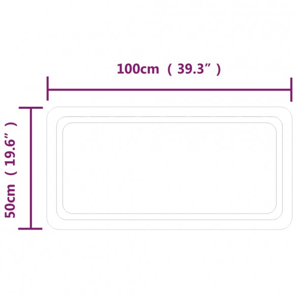 Miroir de salle de bain à LED 100x50 cm