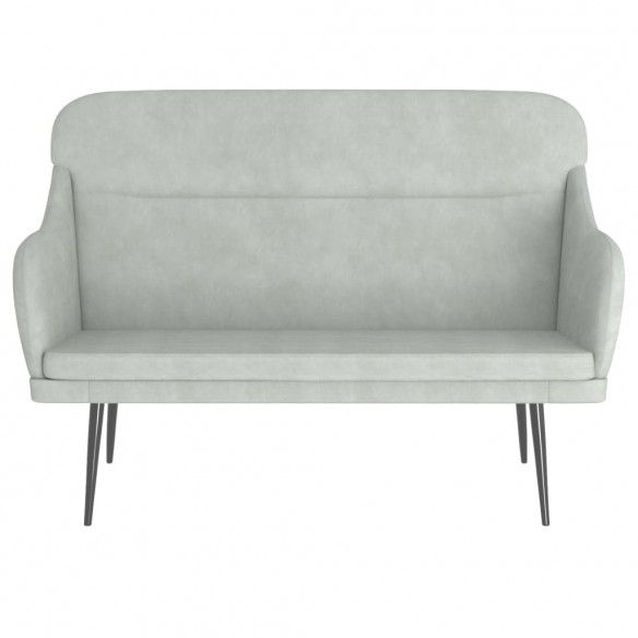 Banc Gris clair 110x76x80 cm Velours