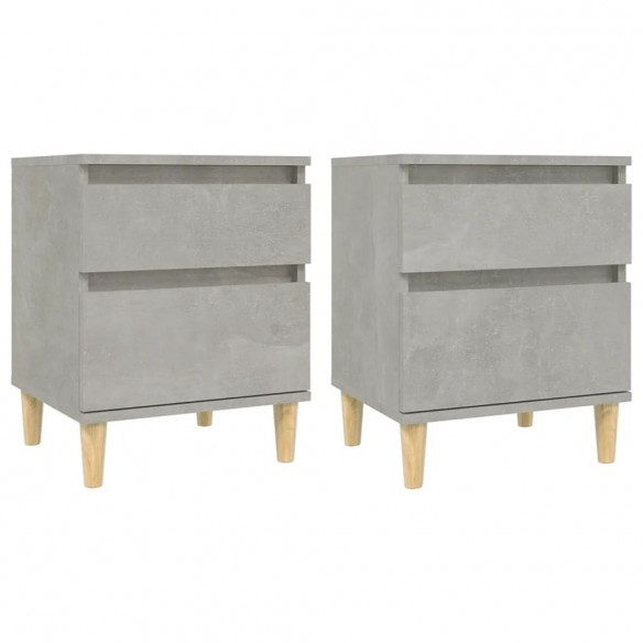 Tables de chevet 2 pcs Gris béton 40x35x50 cm