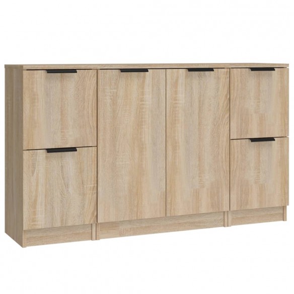 Buffets 3 pcs Chêne sonoma Bois d'ingénierie