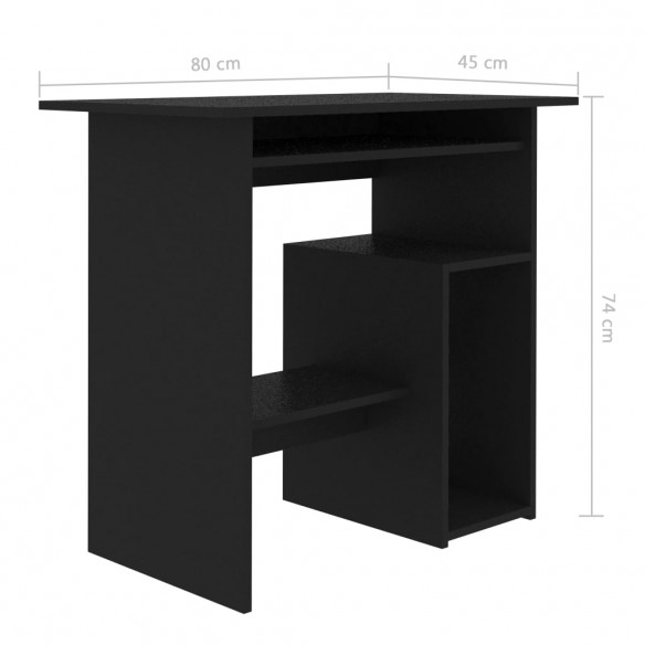 Bureau Noir 80 x 45 x 74 cm Aggloméré