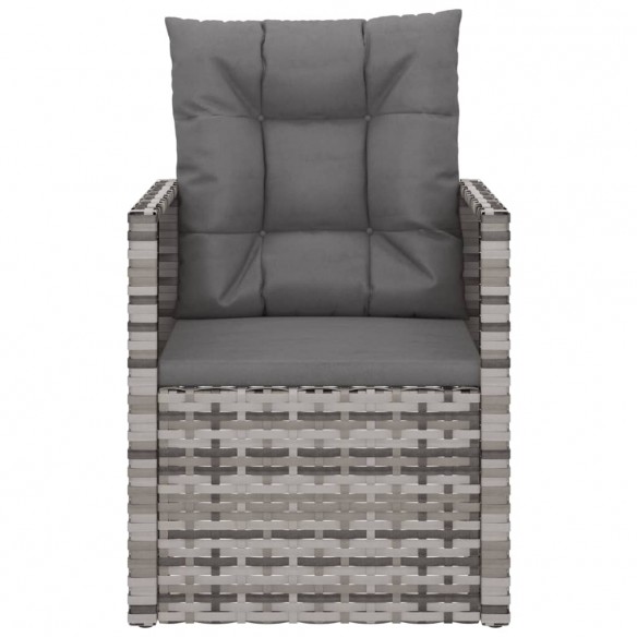 Fauteuil de jardin avec coussins Gris Résine tressée