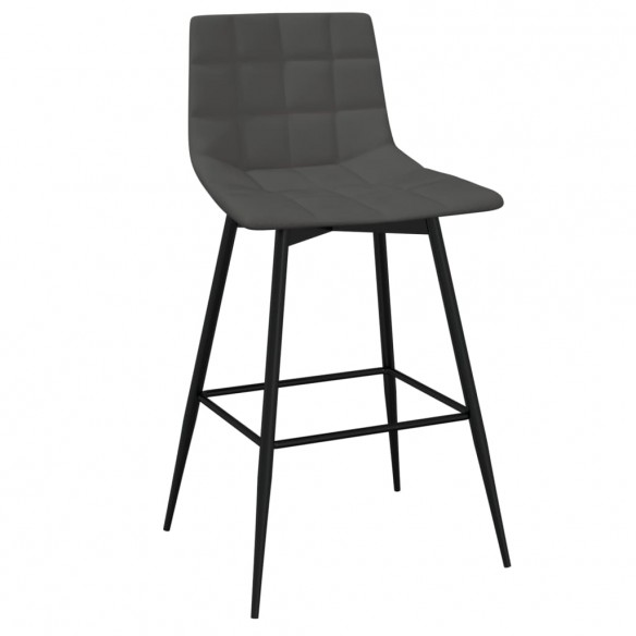 Tabouret de bar Gris foncé Velours