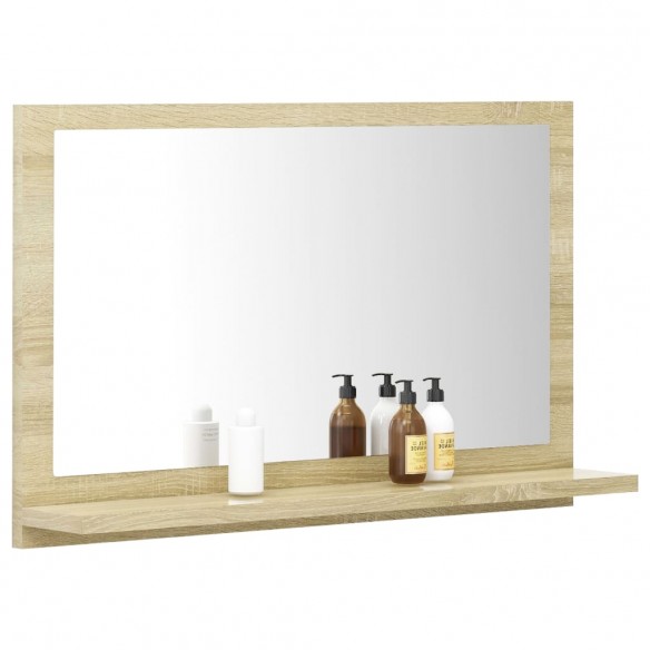 Miroir de salle de bain Chêne sonoma 60x10,5x37 cm Aggloméré