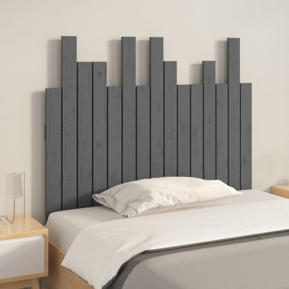 Tête de lit murale Gris 95,5x3x80 cm Bois massif de pin