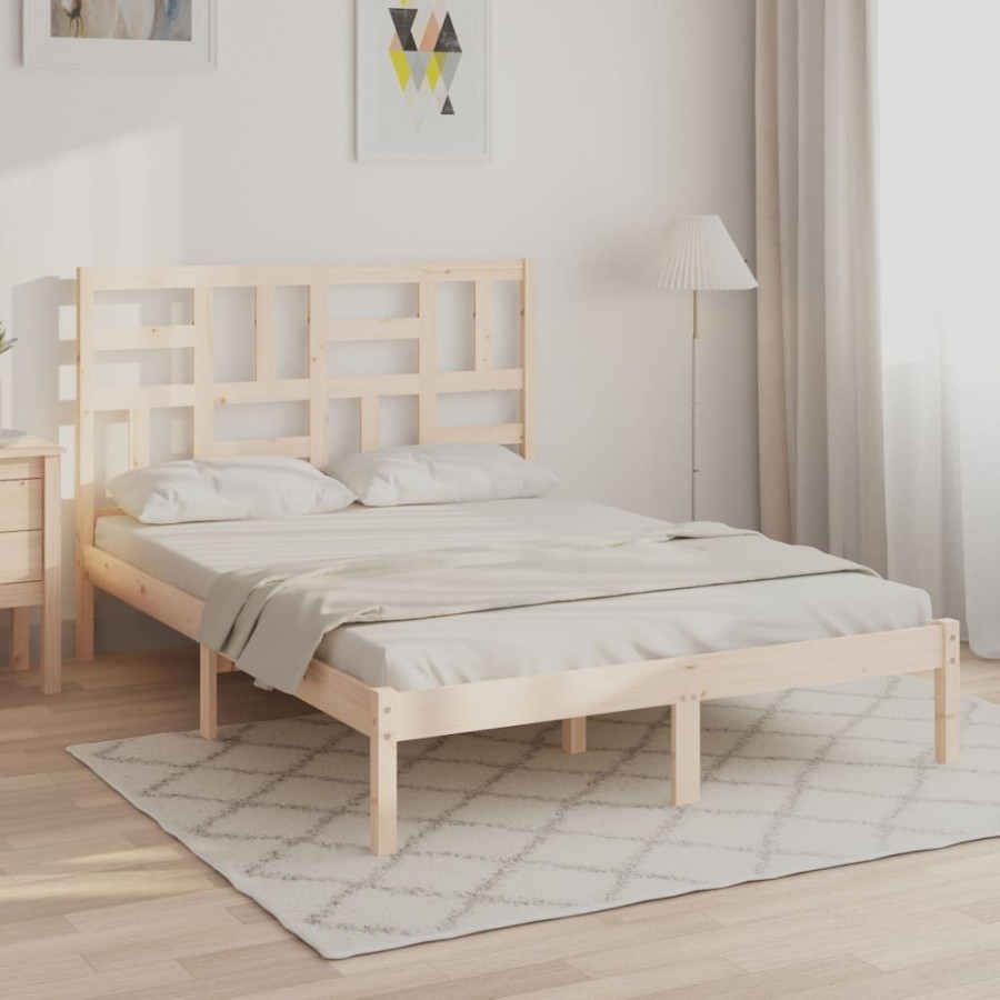 Cadre de lit bois massif 120x190 cm petit double