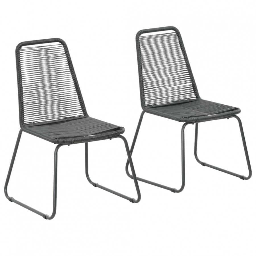 Chaises d'extérieur 2 pcs Résine tressée Noir