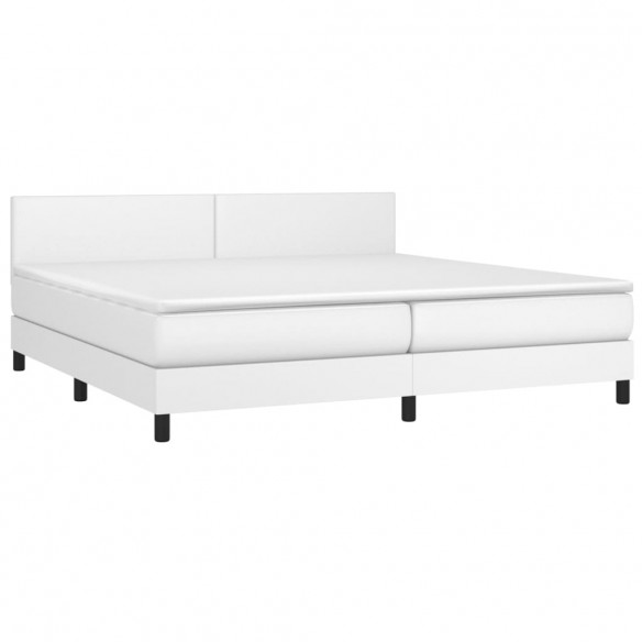 Cadre de lit avec matelas et LED Blanc 200x200 cm