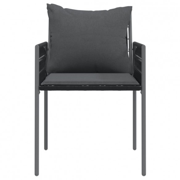 Chaises de jardin avec coussins lot de 2 noir 54x61x83 cm rotin