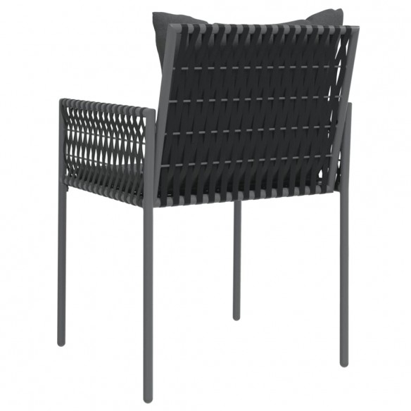 Chaises de jardin avec coussins lot de 2 noir 54x61x83 cm rotin