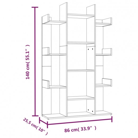 Bibliothèque Chêne marron 86x25,5x140 cm Bois d'ingénierie