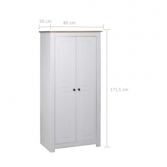 Garde-robe Blanc 80x50x171,5 cm Pin massif Assortiment Panama