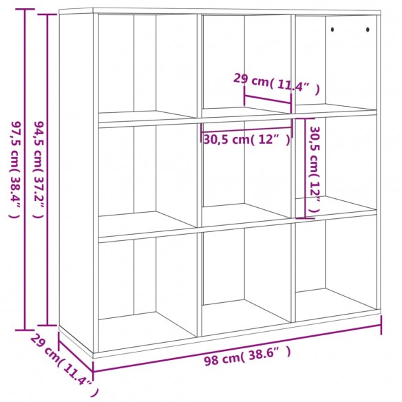 Armoire à livres Sonoma gris 98x30x98 cm