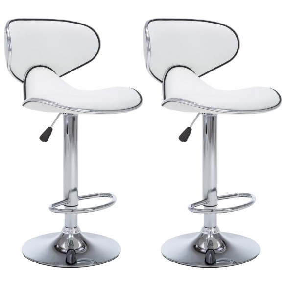 Tabourets de bar 2 pcs blanc similicuir