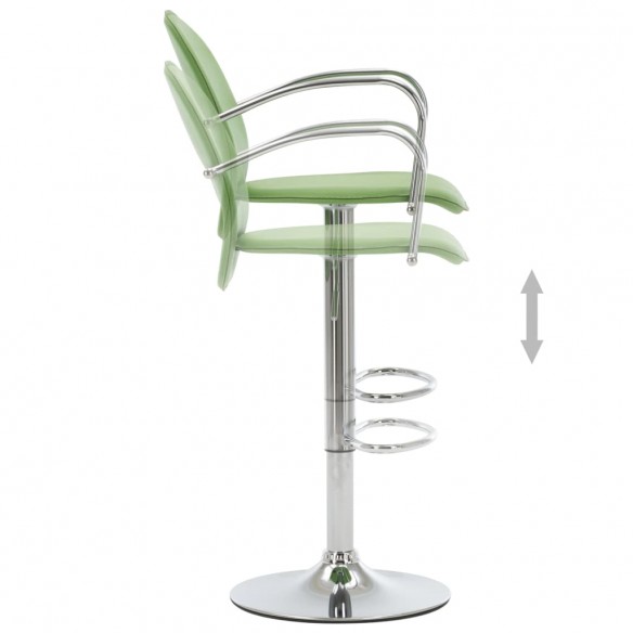 Tabourets de bar avec accoudoir lot de 2 vert similicuir